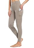 Willit Damen Reithose Kniebesatz Reithose Reithose Reithose Schulstrumpfhose Reißverschluss Taschen Khaki XL