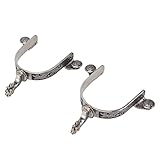 XZXCVN Westernsporen Stiefelsporen Aus Edelstahl, Vintage Blattmuster, Kompakt Und Langlebig - Robust Und Praktisch, Ideal Für Reiter Und Outdoor Aktivitäten