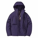 Regenjacke Herren Damen Wasserdicht Outdoorjacke Zipper Übergangsjacke Wanderjacke Windjacke Funktionsjacke Kapuzenjacke Trekkingjacke Winterjacke Mit Vielen Taschen Freizeit Wandern Camping