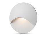 lambado® LED Treppenbeleuchtung für Innen & Aussen | IP65 Wasserschutz | 230V Unterputz Treppenlicht Rund 3W Warmweiss | Wandeinbauleuchte für Treppen | Treppenstufenbeleuchtung