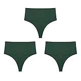 MKLQLS 3Er-Pack Nahtloser G-String für Damen Unsichtbare Höschen Unsichtbare Tangas Atmungsaktive Bikini-Slips Unterwäsche Mit Hoher Taille Hipster-Höschen T-Back-Set 23 L