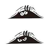 WJRQD 3D Funny Peeking Monster Cartoon Auto-Aufkleber,Peeking Monster Scary Eyes Autoaufkleber Peeking Elf Autoaufkleber Wasserdichter Autoaufkleber Smile and Anger Autoaufkleber Schwarz-2 pcs