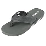 riemot Flip Flops Herren Zehentrenner Bequeme Strand Surfen Sandalen Beach Badelatschen Rutschfest Leicht Hausschuhe Pantoletten Grau 44EU