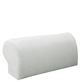 Hearda 2/4/6 Stück Elastische Armlehnenbezüge Couch Armlehnenschoner, Stretch Abnehmbar Sesselbezug rutschfest Jacquard Sesselschoner Armkappen für Stühle Sofas (4 Stück,Weiß)