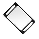 Tragbarer Handspiegel mit Griff, groß mit doppeltem Griff, für Friseursalon, Make-up, Dusche, für Make-up, großer Salon-Handheld