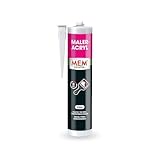 MEM Maler-Acryl, Für Renovierungsarbeiten und zum Abdichten, Innen und außen anwendbar, Überstreichbar, Überputzbar, Lösemittelfrei, 300 ml, Weiß
