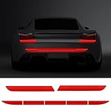 TIESOME 7 Pcs Universal Auto Starke reflektierende Aufkleber, Nachtsichtbarkeit reflektierende Aufkleber umfasst Auto Stoßstange Kofferraum reflektierende Aufkleber (Rot)
