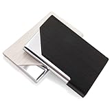 2 Stück Slim Visitenkartenetui Edelstahl,PU-Hülle,Kartenhalter für Damen Herren,Fasst 25 Karten (Weiß + Schwarz)