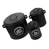 CRILSTYLEO 3St für Kartoffeln Kartoffeleimer für Restaurant Kartoffelaufbewahrungsbehälter aufbwahrungs-box steckkartoffeln Tee-Knoblauch-Eimer Tee-Kartoffel-Eimer Eisen Black