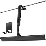 Duschabzieher für Duschwand, Einteiliges Design zum Aufhängen,25CM Streifenfreier Abzieher Dusche für Glas|Fenster|Fliesen, Rutschfester T-Griff,Ohne Bohren,Duschabzieher mit 2-in-1 Halterung(Schwarz)