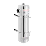 Poyujkyhr 60kW Edelstahl-Wärmetauscher für Pools & Spas 200k BTU/h poolheizung Hochleistungs-Heizung mit Gegenstrom-Technik Max 110℃ 50 L/Min Poolwasserdurchfluss 30L/Min Heißwasserfluss