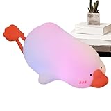 dzqad Tierisches Nachtlicht - Entzückende Entenform Mit Weichem Silikon | Kinderzimmer Nachtlicht - Dimmbare Helligkeit Und USB Aufladung Für Wohnzimmer Büro Studentenzimmer Schlafbereich Kinder Und
