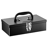 Wiltec Werkzeugkasten 284 x 160 x 78 mm aus Stahl, Werkzeugkoffer mit herausnehmbarer Ablage und Handgriff