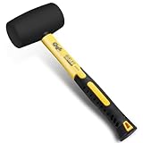 BROILISSIMO Gummihammer Schwarz 680g Zertifiziert durch TÜV und GS Gummi hammer mit zwei Seiten, D=60 mm Schonhammer für Bodenleger und Fliesen