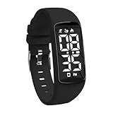 aswan watch Digitaluhr Kinder Mädchen Jungen mit Schrittzähler,Wecker,Stoppuhr, Distanz,Datum-Sport Armbanduhr ohne App und Handy mit Silikonarmband