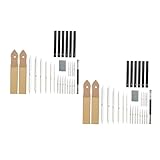 Lurrose 2 Sätze Papier Radiergummi Bleistift zum Zeichnen Schattierungsstifte zum Skizzieren Kohlestifte Sandpapier zeichenkohle Charcoal Pencil Skizzieren Zeichensatz Schmierstift hölzern