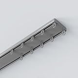 Vorhangstangen & Schienen Hochleistungs-Deckenmontage-Doppelschienen-Vorhangschienen(Grey,3m)