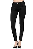 Elara Damen Stretch Hose Push Up Jeans Gummizug Chunkyrayan YA528 Black 42 (XL)