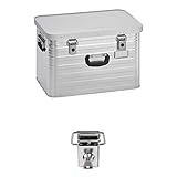 Enders Alubox 63 L mit Schloss Set - Aluminium Box 1 mm Wandstärke, spritzwasserdicht, stapelbar - Alukiste, Metallkiste, Metallbox mit Deckel - verwendbar als Transportbox, Werkzeugkiste, Lagerbox