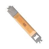 FUSL Universeller Grillschaber aus Edelstahl mit Buchenholzgriff – Für alle Grillroste geeignet