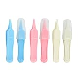 Nasenpinzette, 6 Stück Nase Reinigung Pinzette, Baby Nasenpinzette, Rundkopf Pinzette, Kunststoff Pinzette, Baby Sicherheits Pinzette