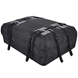 HEIBTENY Auto Dachbox 15 Kubikfuß Wasserdichter Dachtasche Aufbewahrungsbox Dachgepäckträger Fürs Auto Gepäckaufbewahrung Für Reisen Und Gepäcktransport Autos Vans SUVs Schwarz 600D