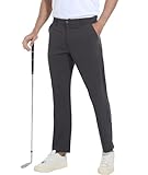 Boyzn Herren Golf Hosen mit 5 Taschen Leichte Stretch Schnell Dry Casual Reise Arbeit Kleid Hosen Deep Grey-32W/32L