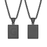 SJZWCHQ Halsketten, Edelstahlkette für Frauen, Buchstabe, quadratischer Anhänger, Anhänger, Halsketten, Schmuck, Geschenk für Mutter, Frauen, Mädchen