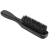 IMIKEYA Praktische Bartbürste für Männer mit Langem Griff Holzgriff und Wildschweinborsten Bartpflege und Formungsbürste Kompakt für Unterwegs Schwarz