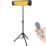Heidenfeld Infrarot Heizstrahler IH100 | 𝟑 𝐉𝐀𝐇𝐑𝐄 𝐆𝐀𝐑𝐀𝐍𝐓𝐈𝐄 - 2500 Watt - Fernbedienung - Stativ - Schutzhülle - Heizstrahler Terrasse - Infrarotstrahler - Wickeltischstrahler (IH100)