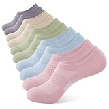 BUDERMMY Sneaker Socken Damen 35-38 39-42, Füßlinge Sneakersocken mit Rutschfest Silikon Laufsocken Kurze Unsichtbar No Show Socken Damen (DE/NL/SE/PL, Numerisch, 39, 42, Regular, Regular, Mehrfarbig)