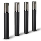 SSC-LUXon 4 Stück VARDA Standleuchte Außen schwarz E27 Fassung - Außenstehleuchte Höhe 50 cm Gehwegleuchte Design Pollerlampe