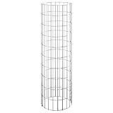 vidaXL Gabionen-Säule Säulengabione Steinkorb Gabione Drahtkorb Gabionensäule Gabionen Säulen Gabionenkorb Rund Verzinkter Stahl Ø30x100cm
