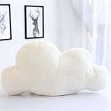 TROYSINC Wolken Kuscheltier Kissen Plüschtier Plüsch Dekoratives Kissen Stoff Plüschkissen Geburtstagsgeschenk für Kinder, Decor Kinderzimmer Zuhause Schlafzimmer (Weiß,25 x 13 cm)
