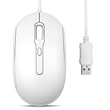 Perixx PERIMICE-222UW Optische USB-Maus, kabelgebunden, verstellbar, 1200/1600/2000 DPI, beidhändiges Design, langes Kabel, 1,5 m, Weiß