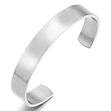 COOLSTEELANDBEYOND 19CM Klassiker Herren Damen Verstellbare Armband Armreif Edelstahl Farbe Silber Satiniert