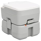 Home Garden,Tragbare Campingtoilette Grau und Weiß 15+10L HDPE