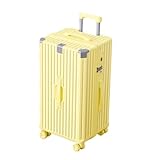 Jidanmian Handgepäck-Hartschalenkoffer, ABS-Hartschalenkoffer mit drehbaren Rollen, Hartschalenkoffer mit USB-Ladefunktion für leichtes Reisen(Yellow,32x40x79cm)