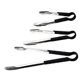 CRILSTYLEO 3St Buffetzange aus Edelstahl - Lebensmittelzange Küchenzange Salatzange aus Edelstahl Black