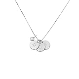 OAK & LUNA Personalisierte Weiden-Halskette mit Initialen-Anhänger mit/ohne runden (0,02 ct)/herzförmigen (0,2 ct) geformten Diamanten – zierliches Geschenk für sie, Frauen, Mutter – individueller