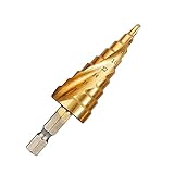 thirei Spiralnut Stufenbohrer, HSS Kegelbohrer für Metall, Edelstahl, Kunststoff, Holz, Ø 4-20mm