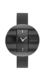 Calvin Klein Analog Quarzuhr für Damen mit Schwarzes Edelstahl-Mesh-Gliederarmband - 25200018