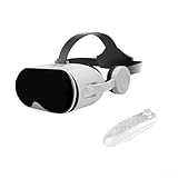 Feegow VR-Headset für Telefon, Virtual-Reality-Headsets mit Fernbedienung, VR-3D-Videobrille für Filme und Spiele, für iOS und Android (weiß)