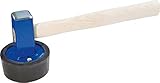 TRIUSO Tilinghammer 1500g, mit auswechselbarem Teller Maul 5400g, Holzgriff, Stahlkopf, 15cm, Blau, Holzfarbe
