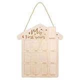 MISNODE Holz-Fotorahmen für Neugeborene, Bilderrahmen für Neugeborene, Babybrett, Holz-Fotoanzeige für Babys, Fotorahmen für Neugeborene, Bilderrahmen für Babys Im Ersten Jahr, Neutraler Baby-Andenken