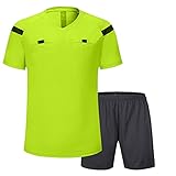 SHINESTONE Herren-Schiedsrichter-Trikot, für Fußball, Kurze Ärmel (Green, XXL)