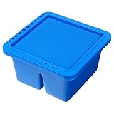 NIYANGLE Kunststoff Pinselreiniger mit Stifthalter und Deckel Quadratische Paintbrush Basin für Wasserfarbe und Lackfarbe Praktisches Reinigungswerkzeug für Desktop malutensilien
