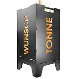 MOCAVI Feuertonne Wunsch-Motiv 73 cm | 3 mm Stahl Feuerschale Feuerkorb massiv robust sicher Brenntonne für Garten und Terrasse groß eckig hohe Feuerstelle Outdoor hitzefest Feuersäule Feuerfass