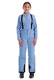 killtec Mädchen Skihose mit abzippbarem Latz und Kantenschutz Girls Skihose 242, Jeansblau, 152, 43402-000