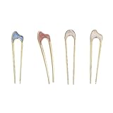 RTRTGS 4 Stück U-förmige Haarnadeln Haarnadel-Stick French Style U-förmige Haarspangen U-förmige Kopfschmuck Haarnadeln Gabel für Frauen Mädchen, Haarstyling-Zubehör - 4 Arten